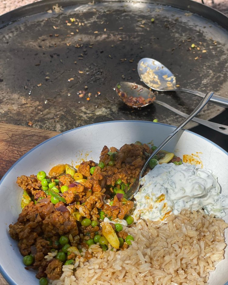 Lamb Keema Curry with Yoghurt Raita