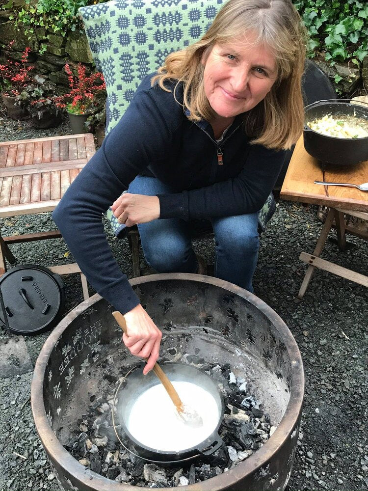 Cooking in a Dutch Oven Over Fire in a Woodee Fire Pit