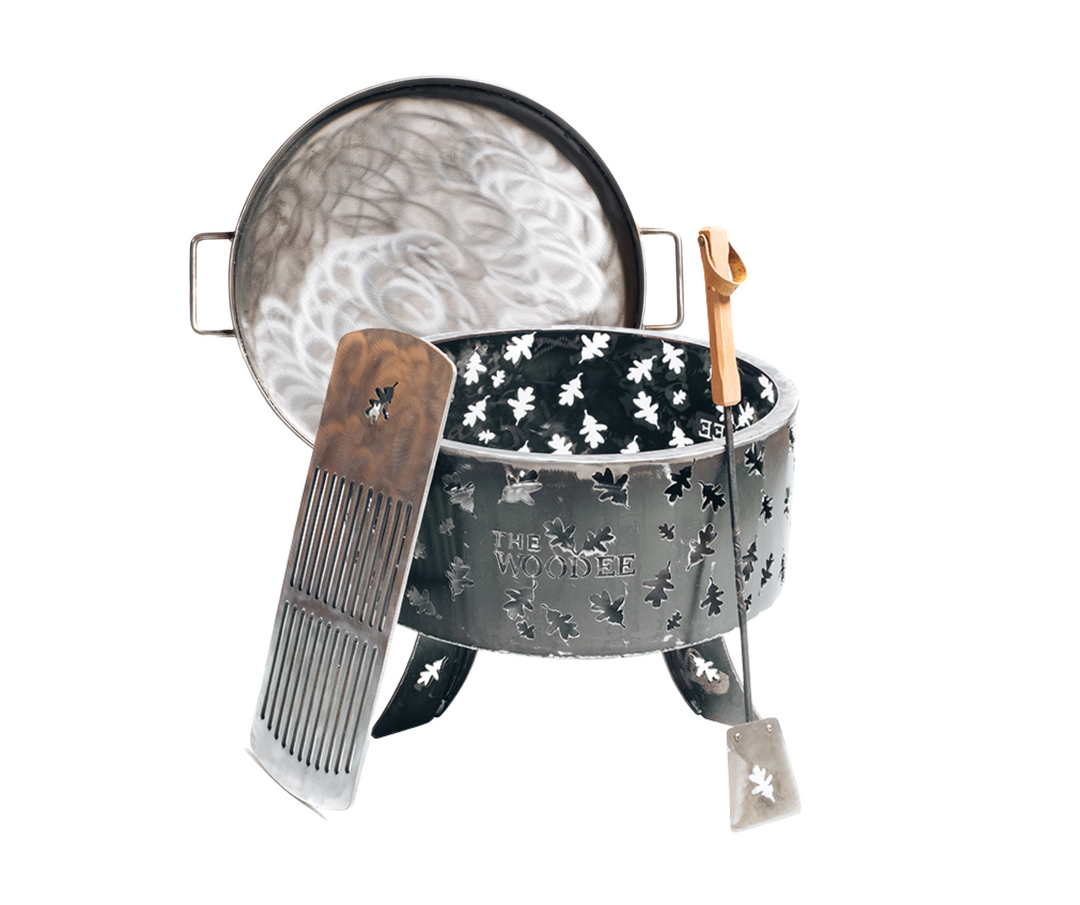 600mm Mild Steel Fire Pit Cooking Set and Lid The Woodee